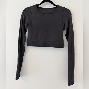 Lululemon Black Long Sleeve Crop Top w/ built in bra